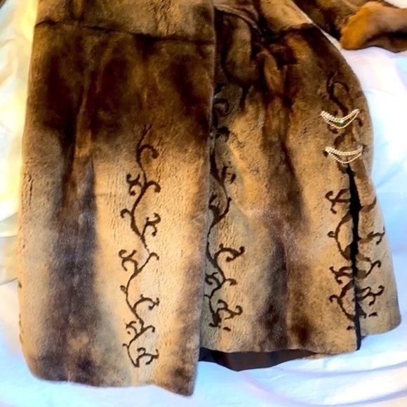 Saga Mink Sobol Saga furs Luxury Long coat with Sobol on collar & wrist high Qul - Picture 4 of 16